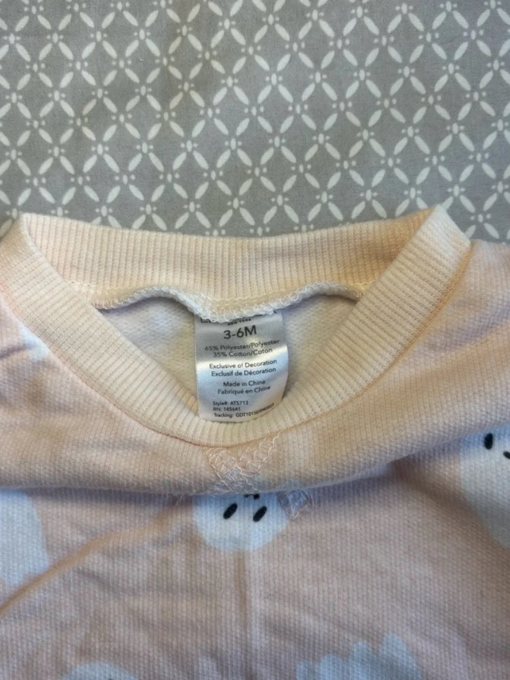 Kids Pink Ghost Print Pajama Set - 3-6 Months